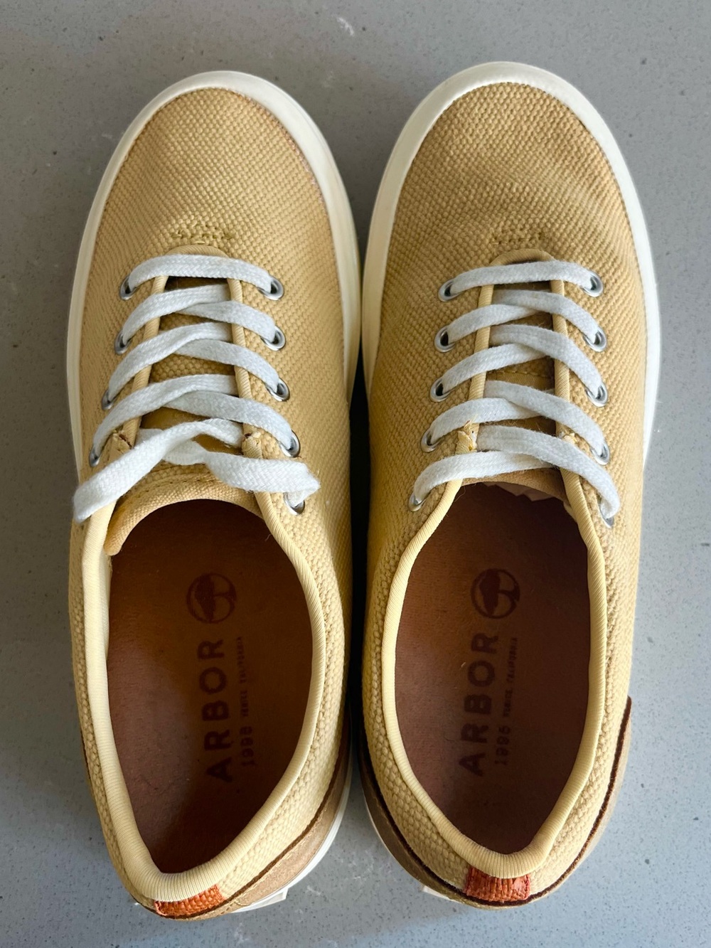 Arbor Legacy Yellow Lace Up Canvas Sneakers Shoes Women’s Size 6.5 - Picture 8 of 12